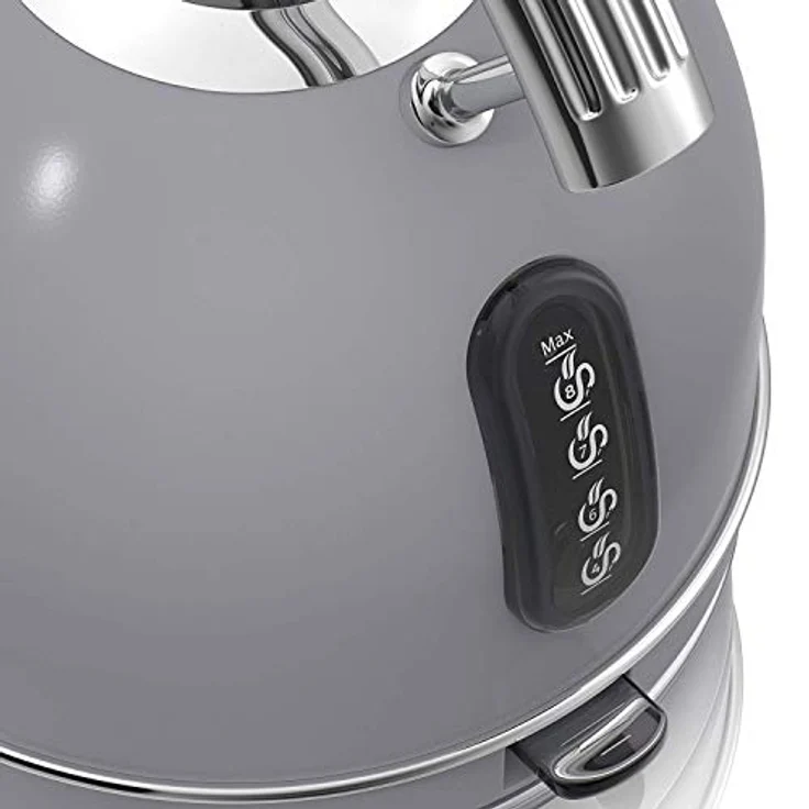 Swan Retro SK14630GRN Elektrischer Wasserkocher 1,8 Liter, Vintage Design, Abschaltautomatik, Kabellos, BPA-freier Edelstahl, 3000 W, Grau, 1.8 liters – Bild 4