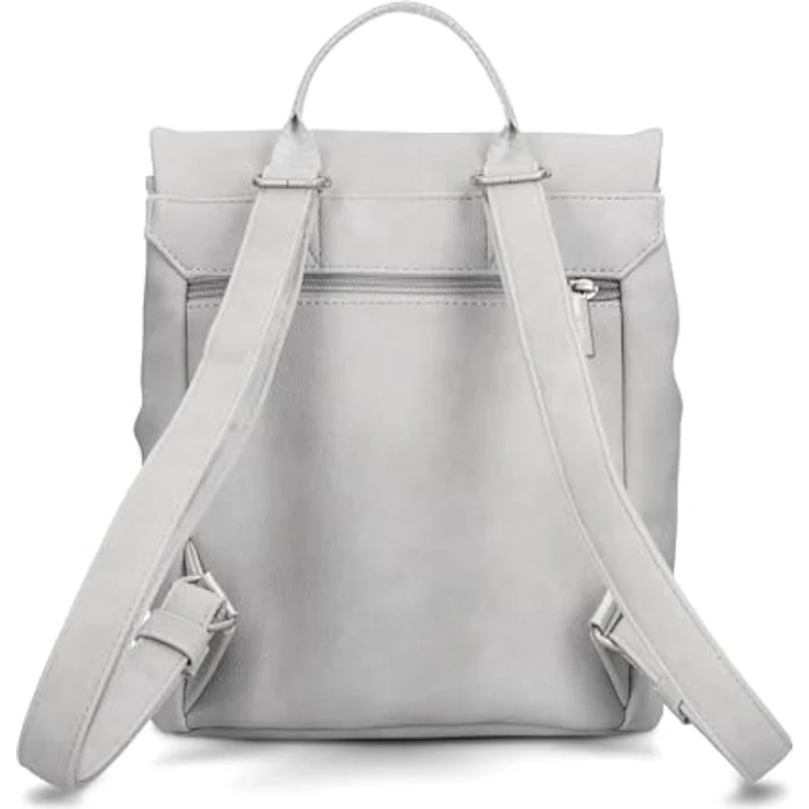 Zwei Mademoiselle.M City Rucksack, 29 cm, weiss, 100% Polyurethan, 24 cm x 13 cm – Bild 5