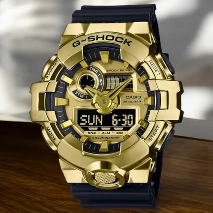 Casio G-Shock G-Steel Herrenuhr Schwarz/Goldfarben GM-700G-9AER, Quarzwerk, Mineralglas, Kunststoffarmband – Bild 3
