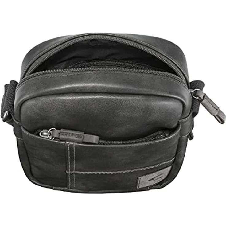 "camel active Umhängetasche Laos, Sportliches Design, 100% Polyurethan, Schwarz" – Bild 2