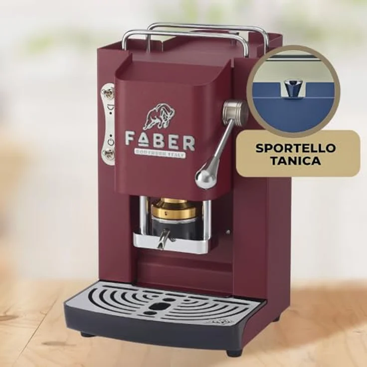 Faber Coffee Machines Pro Deluxe 3.0 Chrom Kaffeepadmaschine, kompatibel mit 44mm ESE-Pads, Wassertank aus Glas, magnetisch abnehmbare Brühgruppe, Chrom-Details mit 3D-Logo – Bild 6