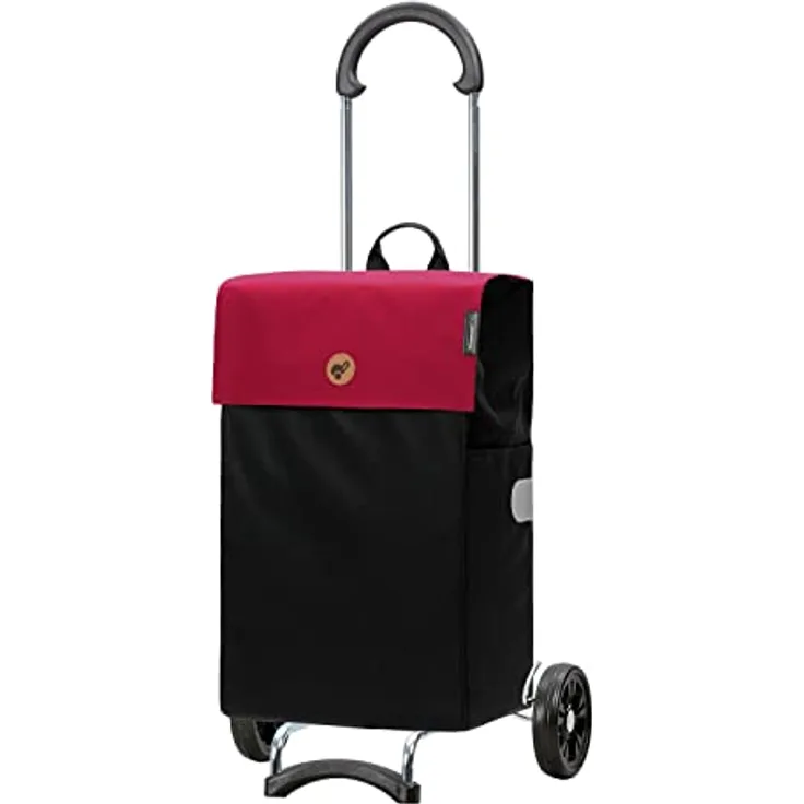 Andersen Shopper Scala Stahl mit Rad Ø 15 cm und 47 Liter Tasche Hera rot