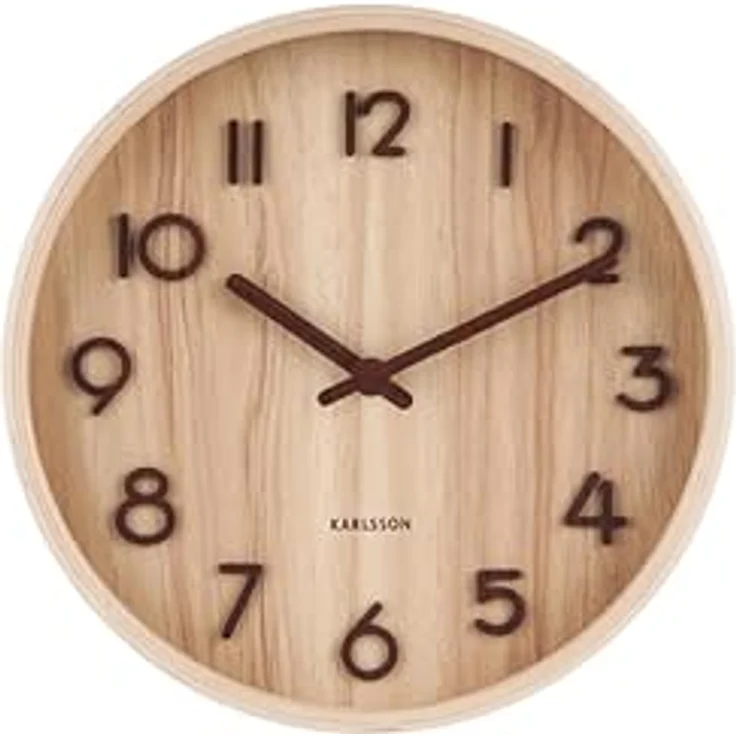 Karlsson Pure Wall Clock, Hellbraun, runde Wanduhr aus Holz, Ø22 cm, CE-zertifiziert – Bild 2