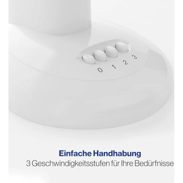 Clatronic VL 3602 Tischventilator 30 cm Durchmesser, oszillierend, 3 Geschwindigkeitsstufen, Neigungswinkel verstellbar, weiß – Bild 4