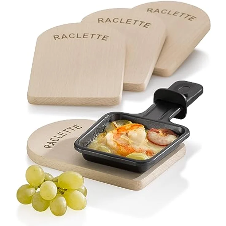 Kela 77937 Raclette-Pfannenuntersetzer-Set, 4 Stück, 14 x 9,5 cm, Holz, Baar – Bild 3