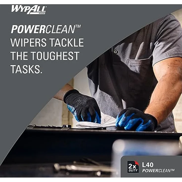 WypAll Kimberly Clark Wypall L40 Wischtücher 7471 weiß 18 Packungen 31,7 cm x 30,4 cm NEU – Bild 4