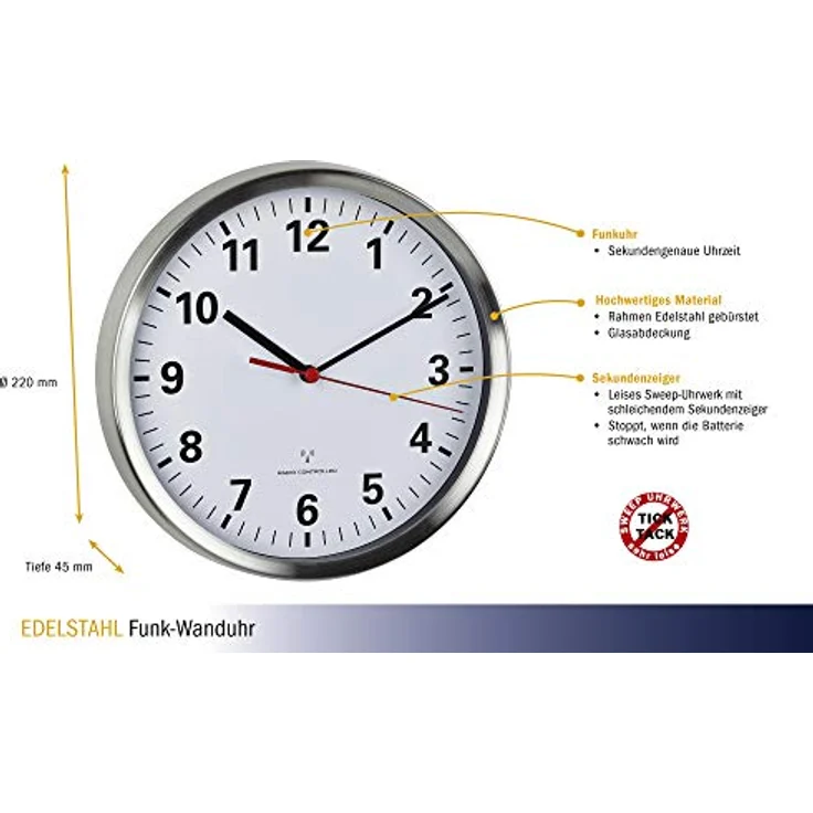 TFA, Wanduhr, 60.3529.02 (22 cm) – Bild 3