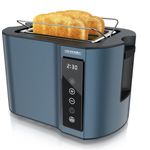 Arendo Toaster FRUKOST TOUCH COMPACT, Wärmeisoliertes Doppelwandgehäuse, 800 W, 7 Bräunungsgrade, Touchpanel, Brötchenaufsatz, Brotscheibenzentrierung