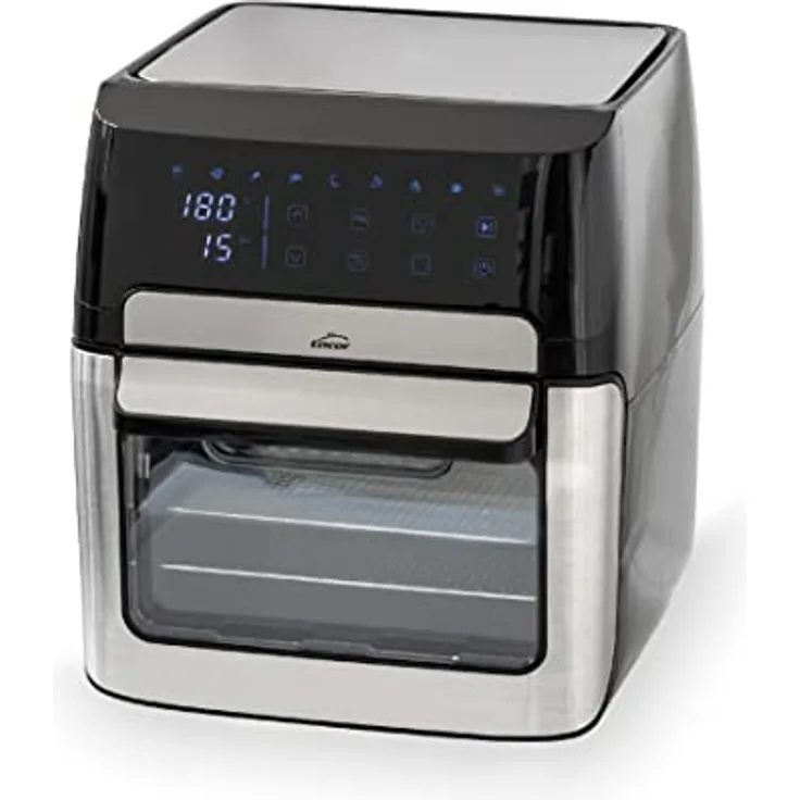 Lacor 69513 Luftfritteuse, ohne Öl, 12 l, 1700 W, 9 Programme, 7 Zubehörteile, Dehydrierung, LED-Touchscreen, Timer, Rezepte, Innenbeleuchtung