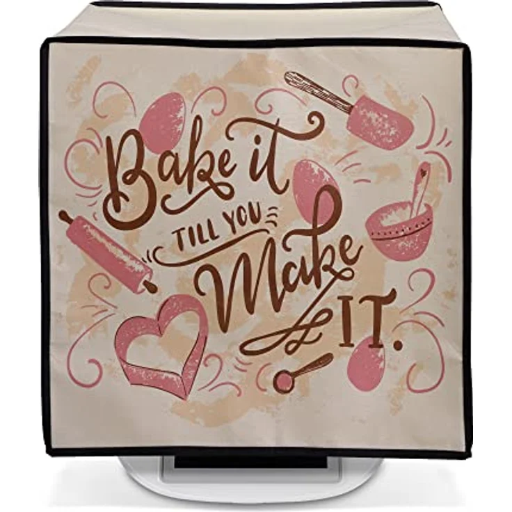 kwmobile Hülle kompatibel mit Thermomix TM5 / TM6 - Küchenmaschine Abdeckhaube - Dunkelbraun Beige Pink - Schutz vor Staub, Fingerabdrücken und UV-Strahlen – Bild 5