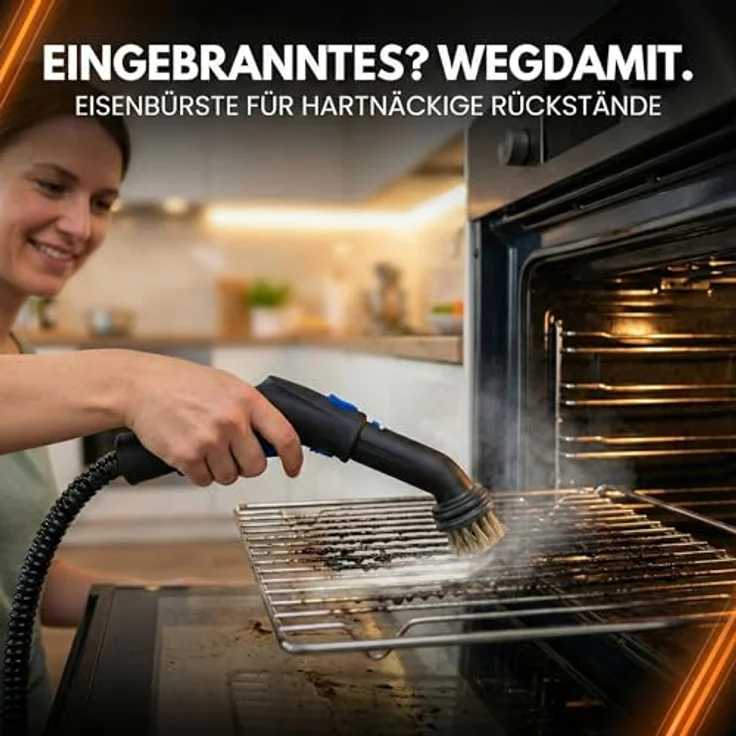 Sommertal XXL SC1000 Dampfreiniger Handgerät, 1100 ml Tank, 1500 W, 16-teiliges Zubehörset, leistungsstark, tragbar – Bild 5