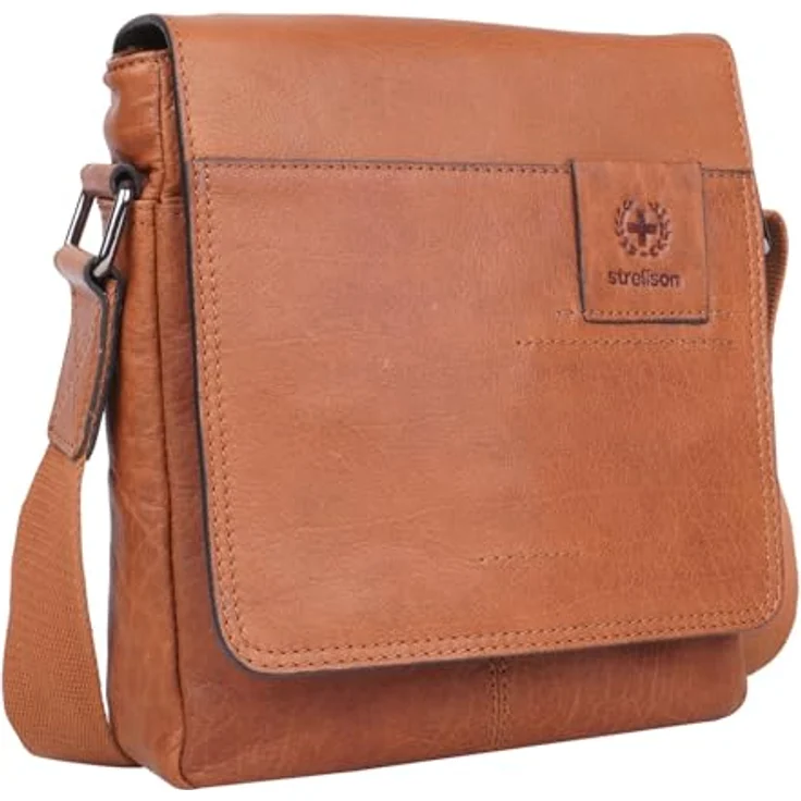 Strellson Hyde Park Jeremy, Umhängetasche aus 100% Leder, 21 cm x 6 cm x 23 cm, braun – Bild 2