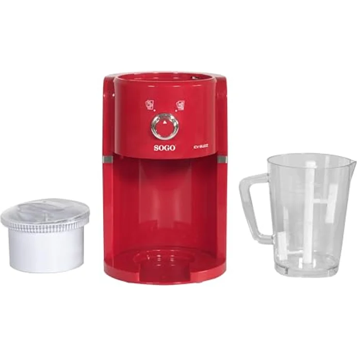 Sogo Slushy Maker, Eisherstellung, 30 Watt, 1,1 Liter, rot, BPA-frei, zwei Eiszerkleinerungsoptionen – Bild 3