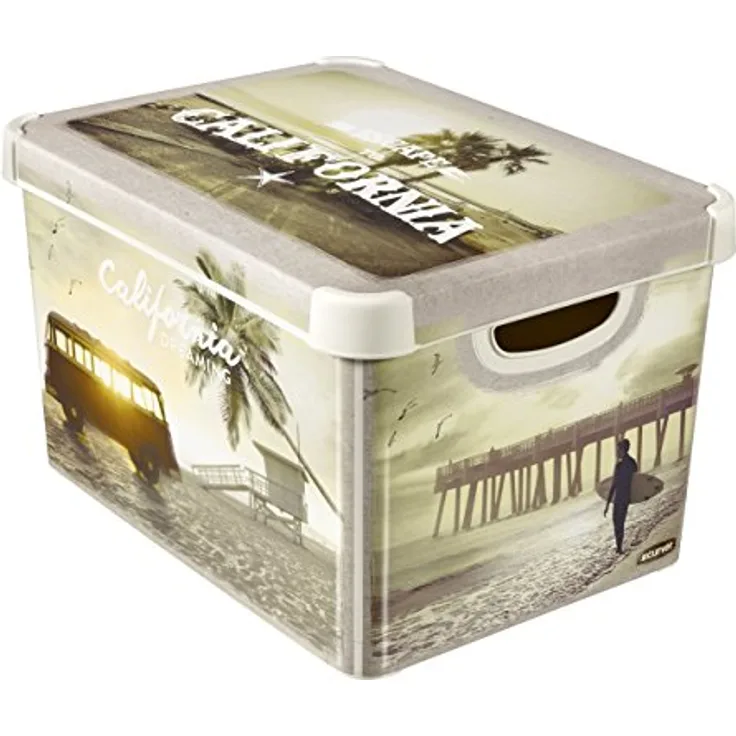 CURVER Aufbewahrungsbox Deco-California Größe L in Creme, Plastik, 39.5 x 29.5 x 24 cm
