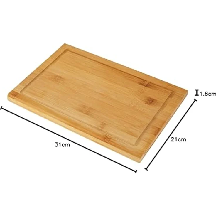 Kesper 58100 Schneidebrett aus FSC-zertifiziertem Bambus, 31 x 21 x 1.6 cm – Bild 3