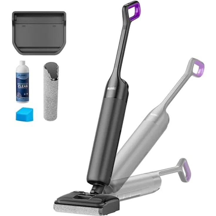 Eureka FloorShine 460, Kabelloser Nass Trockensauger mit Wischfunktion, 180° Flachdesign, 17000 Pa, 30 min Laufzeit für harte Böden