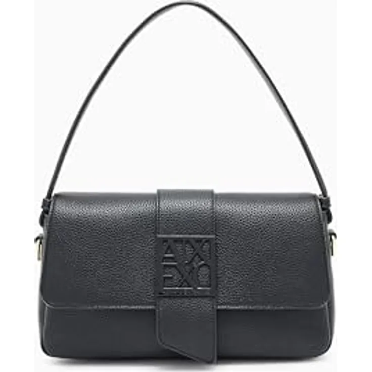 Armani Exchange Susy Umhängetasche, Schwarz, 24 cm x 7 cm x 18 cm, 100% Polyurethan