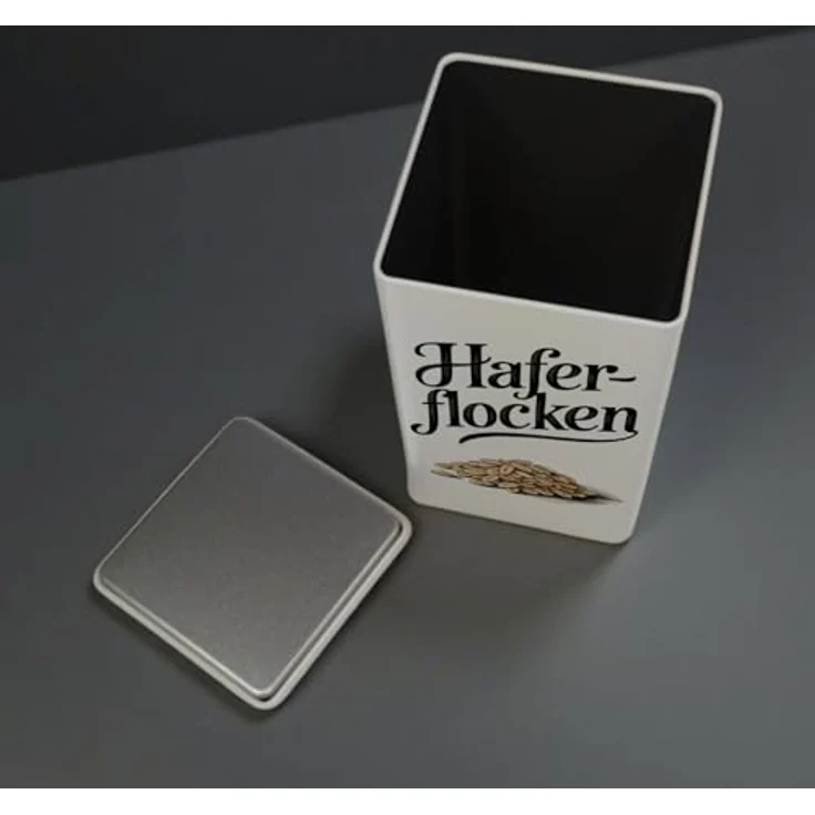 speecheese Haferflocken Vintage Vorratsdose 900ml, nostalgisches Metalldesign mit eleganter Kalligrafie und kunstvoller Illustration – Bild 4