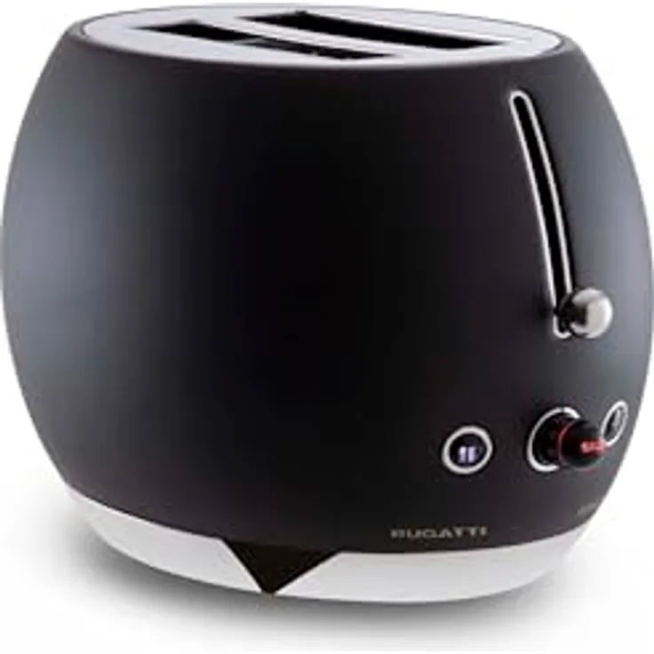 BUGATTI Romeo, Multifunktions-Design-Toaster aus Edelstahl, 7 Bräunungsstufen, 4 Funktionen, 870-1035 W, Schwarz Matt