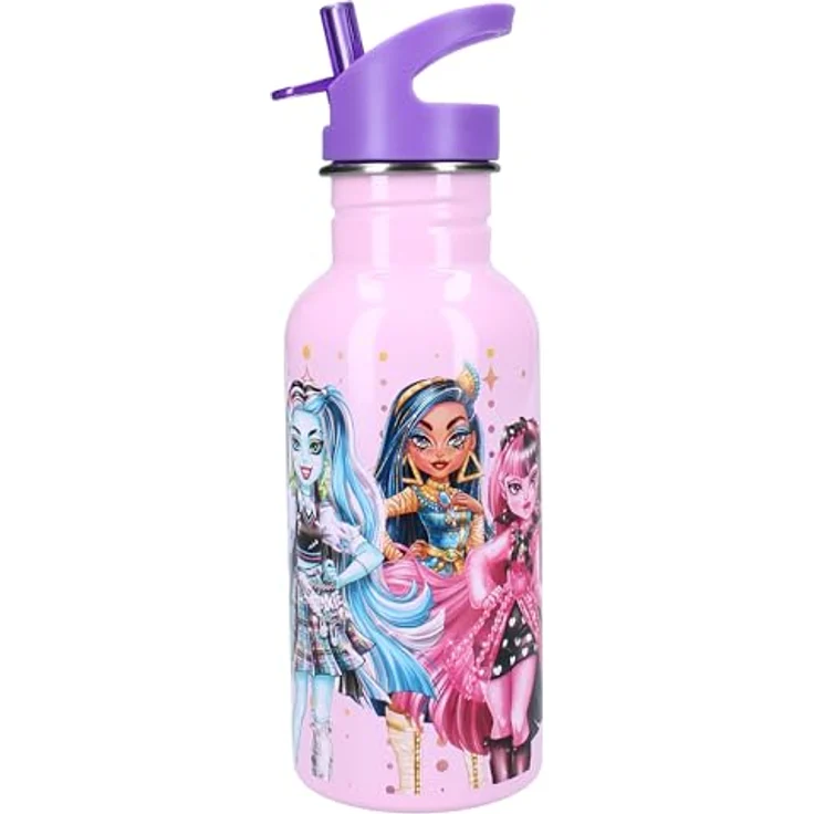 Monster High Trinkflasche, Let’s Eat! 500ml, robuste und kinderfreundliche Trinkflasche für Schule und Freizeit – Bild 1