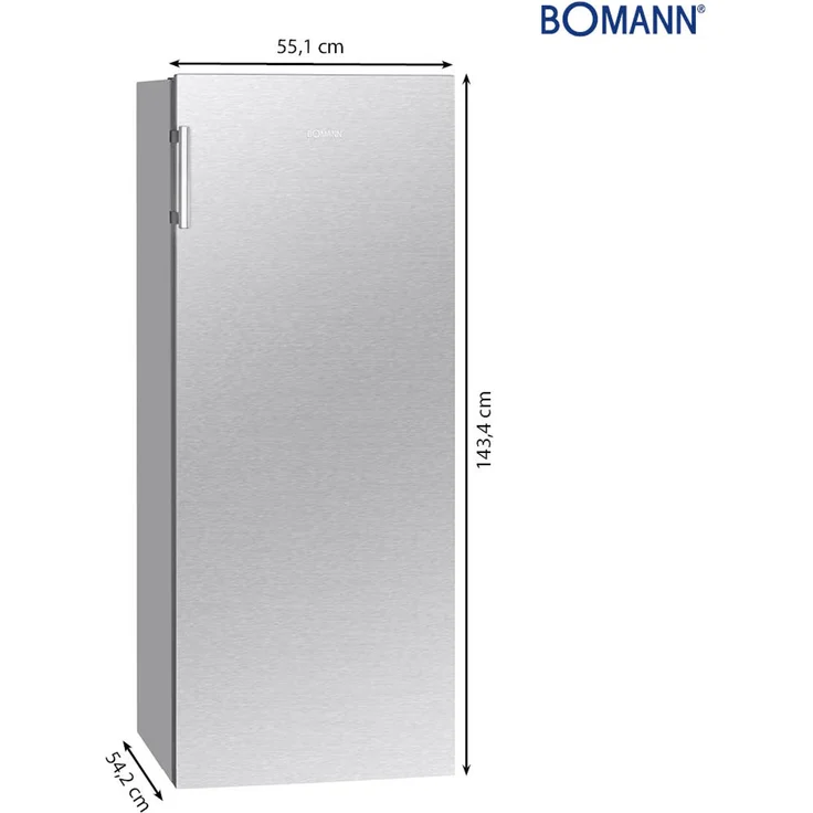 Bomann VS 7316.1 Kühlschrank ohne Gefrierfach, freistehend, silber, Abtauautomatik, LED, Breite 55 cm, Energieklasse E – Bild 3