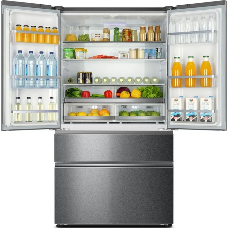 Haier HB26FSSAAA French-Door-Kühlschrank, freistehend, edelstahl, NoFrost, Schnellgefrieren, 0-Grad-Zone, Eiswürfelspender, Festwasseranschluss, Breite 100.5 cm – Bild 8