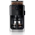 Philips HD7767-00 Grind & Brew Filterkaffeemaschine mit integriertem Mahlwerk, 1,2 Liter, Edelstahl-Schwarz