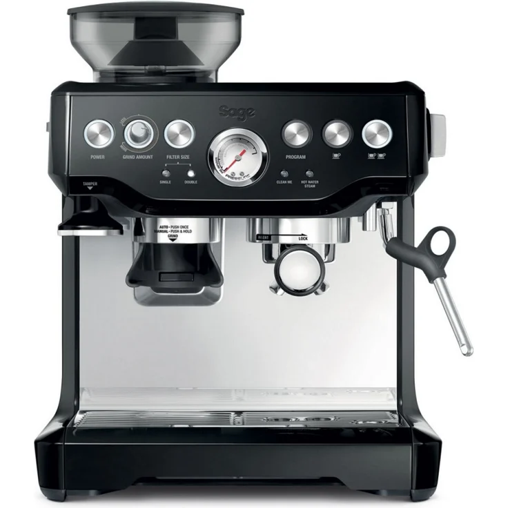 Sage BES875 the Barista Express, Siebträger mit Manometer-Anzeige, 15 Bar, Glänzend Schwarz – Bild 2