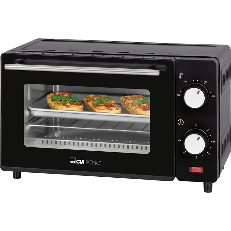 Clatronic MB 3746 Minibackofen, 8 Liter Backraum, Ober-und Unterhitze, 60 Minuten-Timer mit Endsignal, schwarz – Bild 2