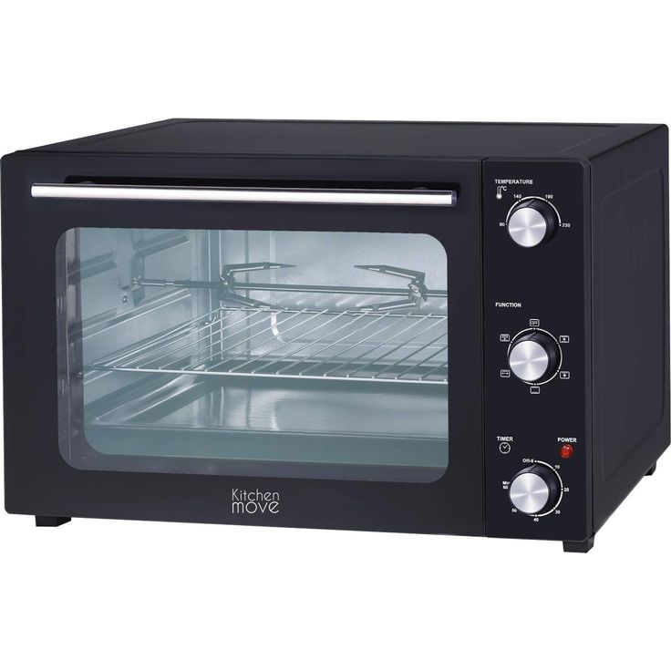 Kitchen Move Multifunktions-Ofen 48 l Umluft Drehspieß Grill 1800 W schwarz 5 Kochprogramme mit Timer und Zubehör, 48 Liter – Bild 2