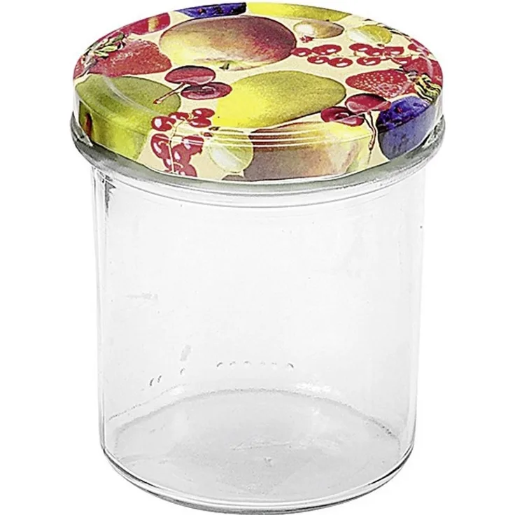 EMSY EMSY Schraubdeckelglas mit 82mm TO-Deckel Obstdekor 350 ml 6er Pack