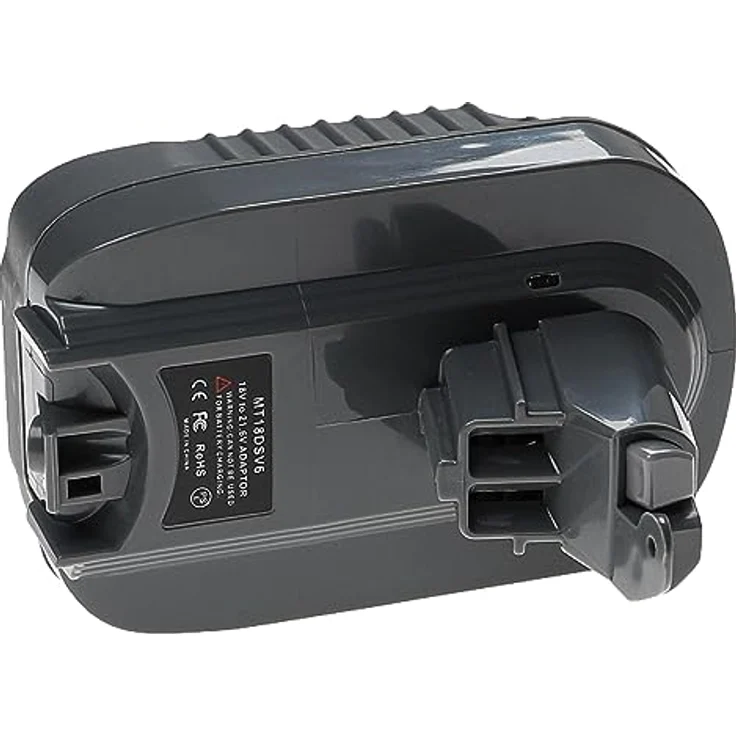 vhbw Akku-Adapter für Dyson DC62 Animal, DC72 Staubsauger - Konverter für 18 V Akkus, kompatibel mit Makita BL1830, dunkelgrau – Bild 4