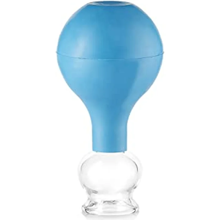 pulox Schröpfglas aus Echtglas 2er-Set inkl. Saugball 25 mm & 32 mm, Blau – Bild 5