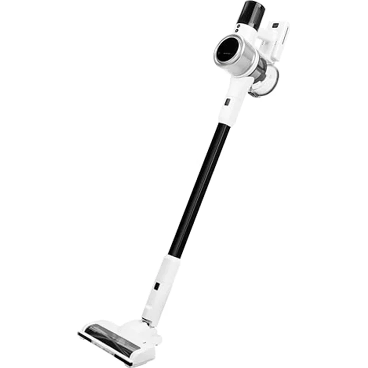 Emerio UVC-129496, Akku Staubsauger Kabellos 3-in-1 mit 3 Saugstufen, extrem Starke Saugkraft mit 24.000 Pa, HEPA H11 Filter, ohne Beutel, Zyklon, LED, langlebiger Motor, Weiß/Grau, 220 W, 0.8 liters – Bild 1