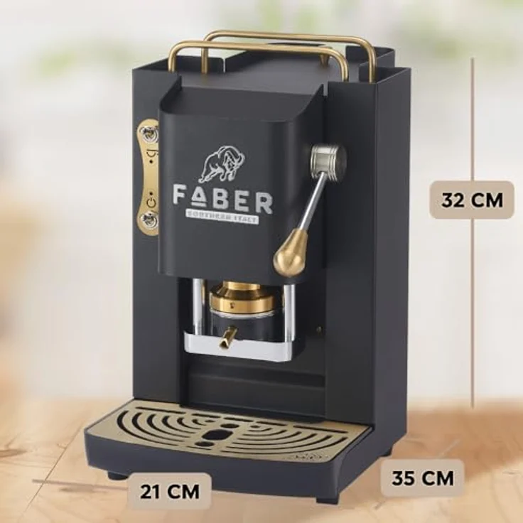 Faber Coffee Machines Faber Pro Deluxe 3.0 Kaffeepadmaschine, Messing-Details, ESE Pads, hygienischer Wassertank aus Glas, magnetisch abnehmbare Brühgruppe – Bild 8