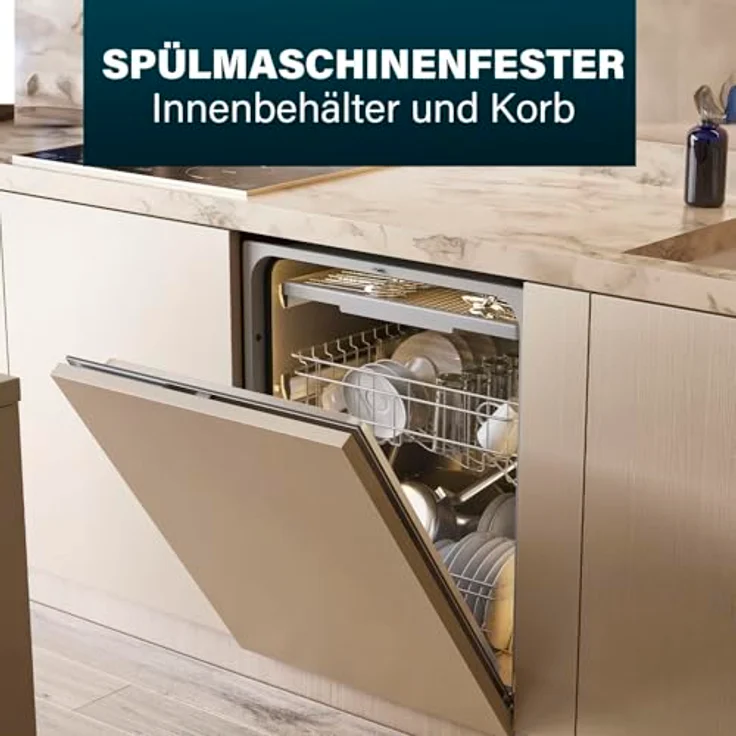 Princess Fritteuse, 5 L Fassungsvermögen, 3270 W, Kaltzonen-Technologie, Sichtfenster, Edelstahl, Doppelthermostat, leicht zu reinigen – Bild 5