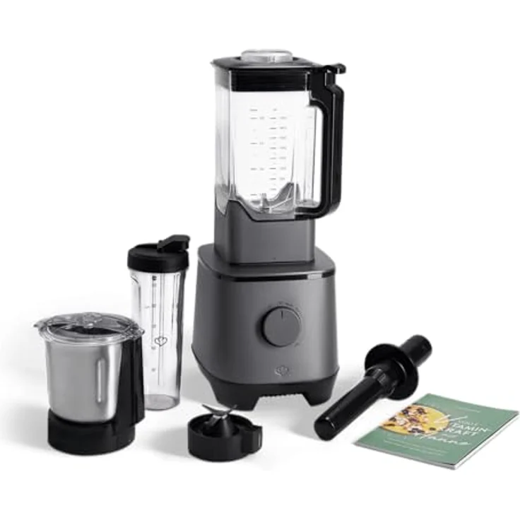 Springlane Kitchen Hochleistungsmixer Hanno 2000 W, 32.000 U/min, 4 Programme, Selbstreinigungsfunktion, 2,5 L Tritan-Behälter, inkl. Edelstahlmixbehälter & To-Go-Mixflasche – Bild 1