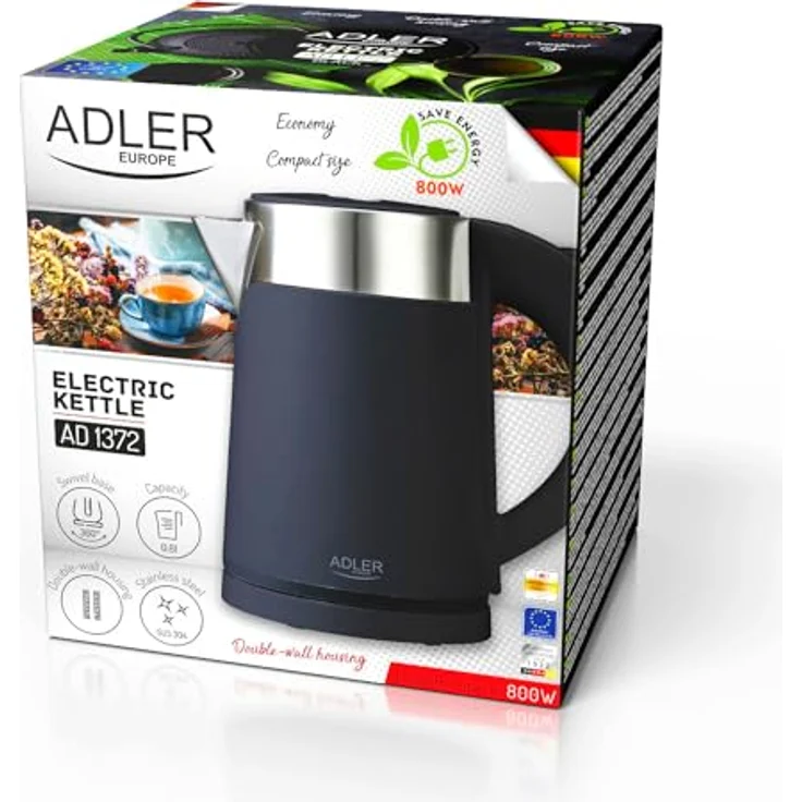 Adler Wasserkocher Adler AD1372 - 0,6L - 800W, Schwarz – Bild 9