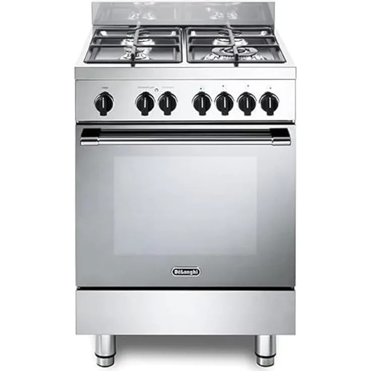 De'Longhi Cucina gas 66 ML, freistehender Herd mit 4 Gasbrennern, 74 l Backofen und Hydroclean Reinigung