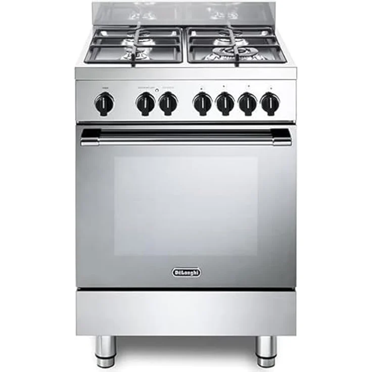 De'Longhi Cucina gas 66 ML, freistehender Herd mit 4 Gasbrennern, 74 l Backofen und Hydroclean Reinigung