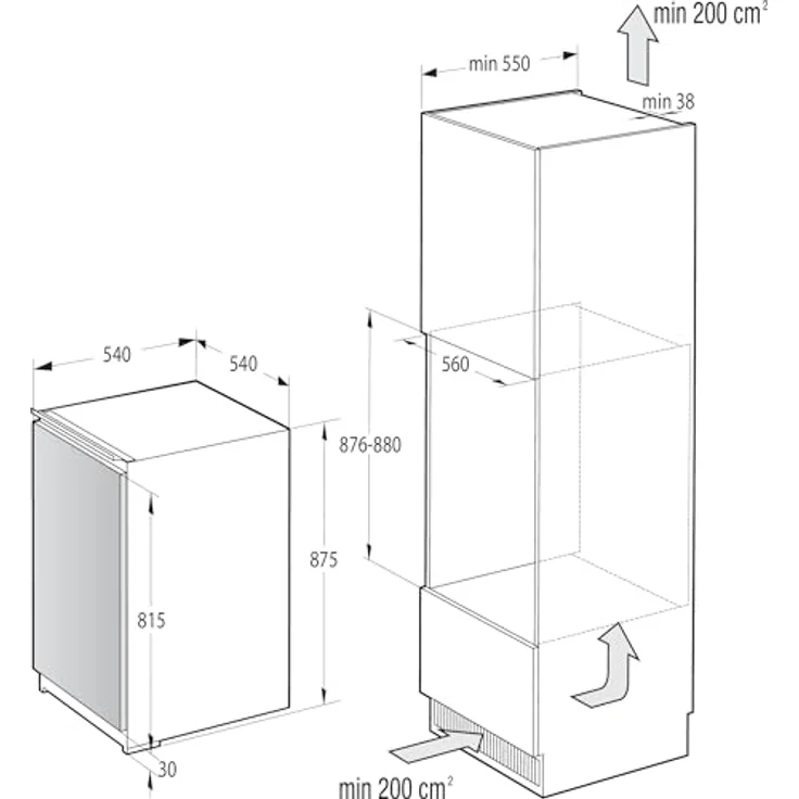 Gorenje RBI409EP1 Kühlschrank, Einbau, weiß, Energieklasse E – Bild 3
