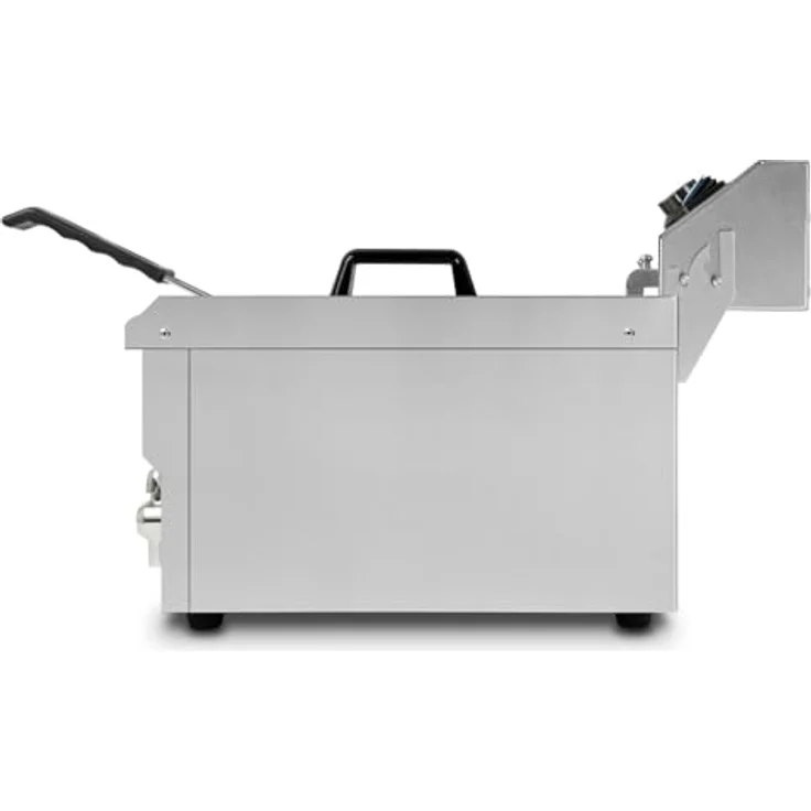 EBERTH VERTES FM19-FRT13-1, Edelstahl Friteuse mit 13 Liter Fassungsvermögen, 50-200°C, 3000W, Kaltzonenprinzip, Ablasshahn, einfache Reinigung – Bild 4