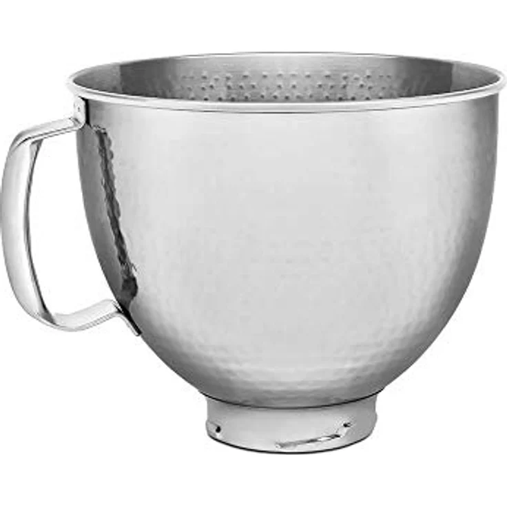 KitchenAid 5KSM5SSBHM Edelstahlschüssel gehämmert 4,8 L, für alle KitchenAid 4,3- und 4,8-L-Küchenmaschinen mit kippbarem Motorkopf, edelstahl – Bild 2