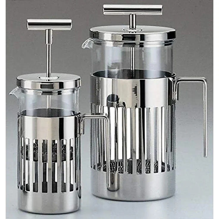 Alessi Pressfilter 3 Tassen aus Edelstahl 18-10 glänzend poliert und hitzebeständigem Glas, Silber, 2.7 x 12 x 5.5 cm – Bild 5