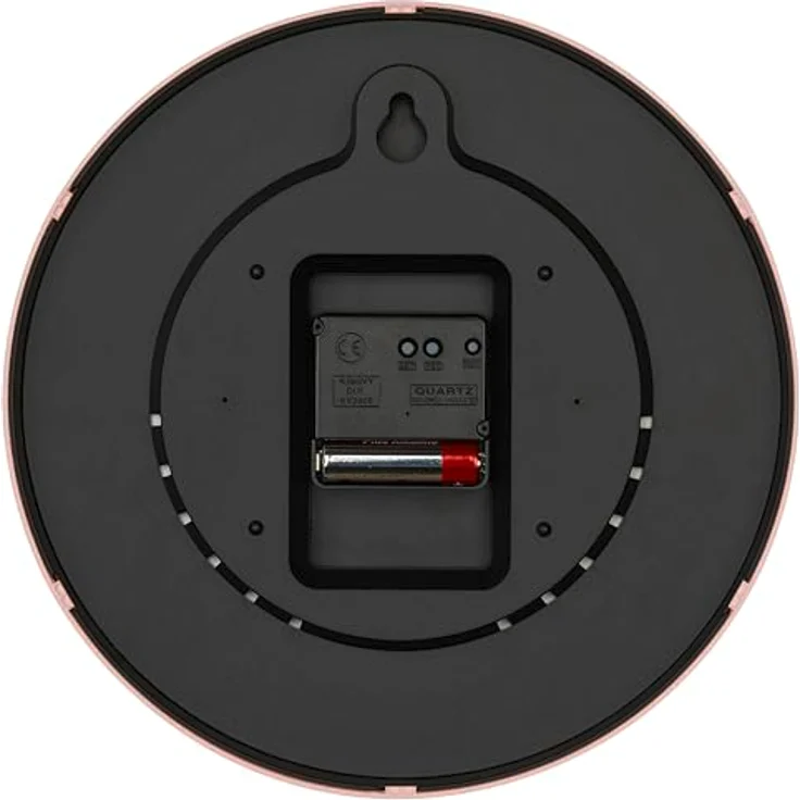 TFA Dostmann Analoge Funk-Wanduhr, 60.3550.16, höchste Genauigkeit, modern, analog, rosa Sekundenzeiger, Glasabdeckung, für Wohnzimmer, den Eingangsbereich, Geschenk, 245 x 245 x 42 mm, rosa – Bild 4
