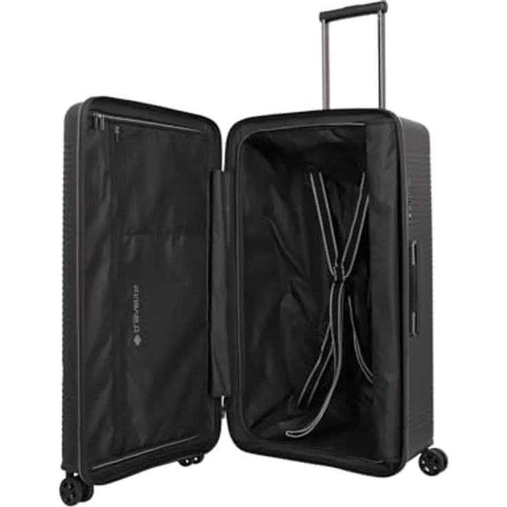 Travelite 4-Rad Hartschalenkoffer groß 101 Liter, XL Trunk Koffer, Gepäck Serie Roomer: Hartschalen Trolley mit TSA Kombinationsschloss, 78 cm Schwarz – Bild 5