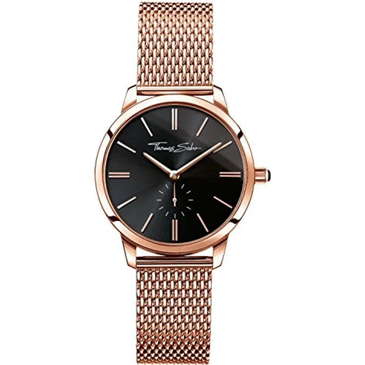 THOMAS SABO Damen Armbanduhr Glam Spirit Roségold Analog Quarz Edelstahl WA0249-265-203-33 mm - Hochwertige Damenuhr mit Wasserdichtigkeit – Bild 1