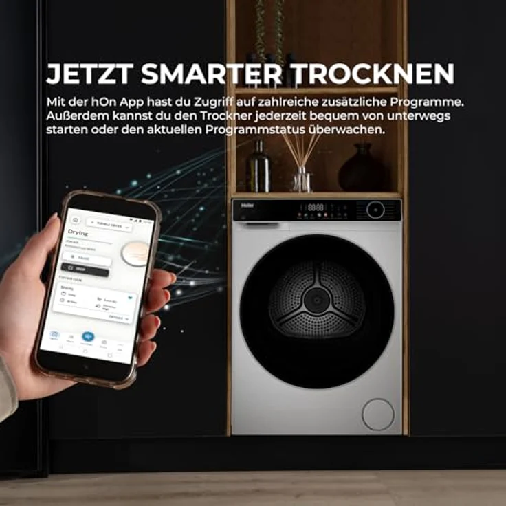 HAIER HD90-C657U1 Wärmepumpentrockner G5, 9 kg, intelligente Sensortechnologie, weiß – Bild 6