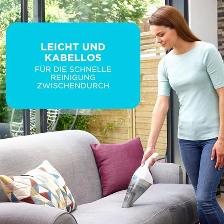 Black+Decker Akku-Handstaubsauger Dustbuster (3,6V Lithium, Handsauger beutellos + kabellos, breite Saugöffnung, Abnehmbarer Staubfangbehälter, inkl. Ladekabel) NVC115JL – Bild 3