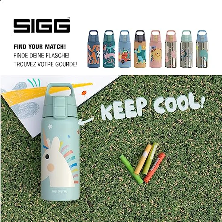 Sigg Trinkflasche, Edelstahl mehrfarbig, 0,5 L, für kohlensäurehaltige Getränke, hält 36 Stunden kalt, spülmaschinenfest – Bild 5